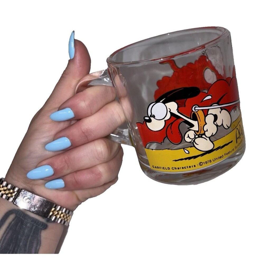 Vtg Garfield McDonald’s Glass Mug Cup “Use Your Friends Wisely” Jim Davis 1978